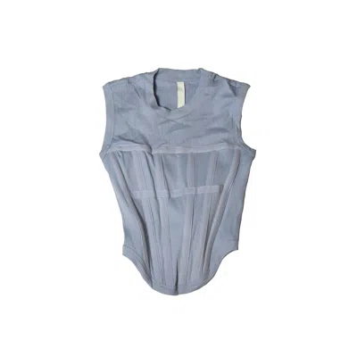 Dion Lee Jersey Rib Cropped Tank Corset Tank Top Blue In Xs