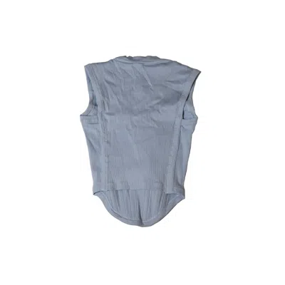 Dion Lee Jersey Rib Cropped Tank Corset Tank Top Blue In Xs