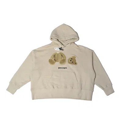 Palm Angels Bear-print Hoodies Cream In Xs
