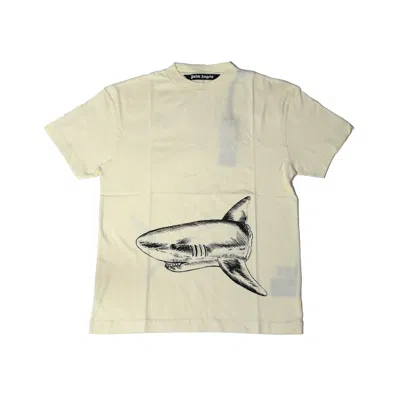 Palm Angels Broken Shark Classic T-shirts Cream In Xl