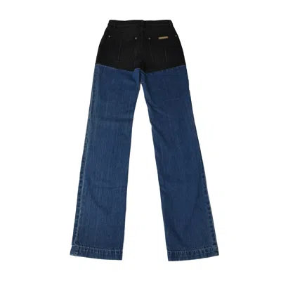 Peter Do Two Tone High Rise Straight Leg Jeans Blue Black In 34