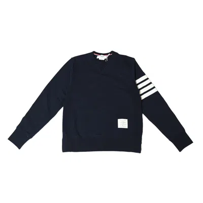 Thom Browne 4 Bar Stripe Crewneck Sweatshirt Navy White In 1