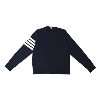 Thom Browne 4 Bar Stripe Crewneck Sweatshirt Navy White In 1