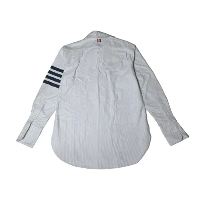 Thom Browne 4 Bar Striped Cotton Jacquard Shirt Blue White In 36