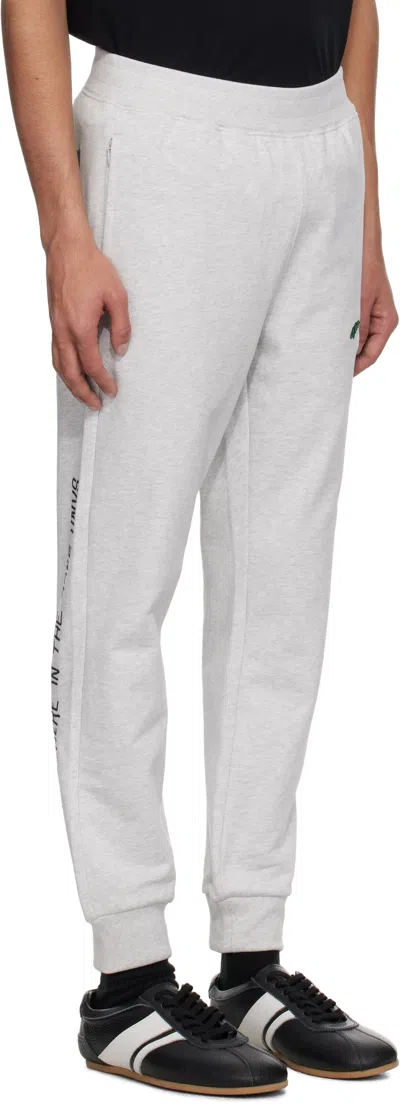 Aape By A Bathing Ape Gray 'aape' Basic Sweatpants In Wh2 Heather White