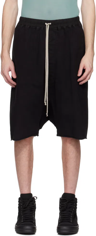 Rick Owens Drkshdw Cargo Pocket Bermuda Shorts Drawstring In Black