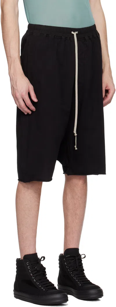 Rick Owens Drkshdw Cargo Pocket Bermuda Shorts Drawstring In Black