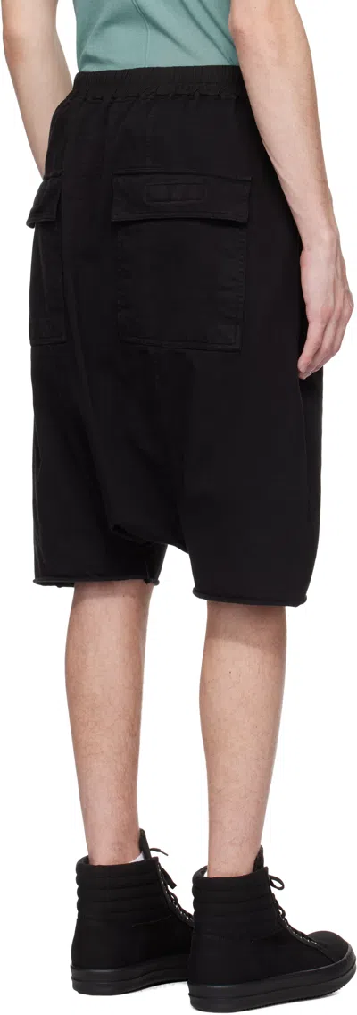 Rick Owens Drkshdw Cargo Pocket Bermuda Shorts Drawstring In Black