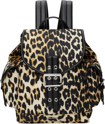 Ganni Women Animalier Print Nano Backpack In Animal Print