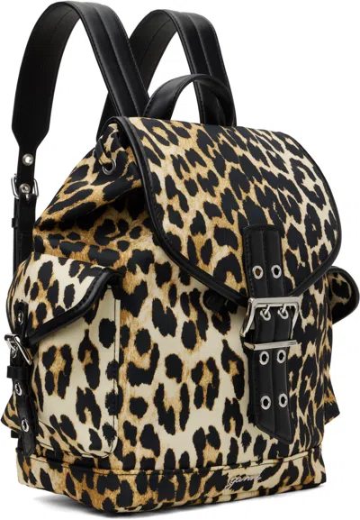 Ganni Women Animalier Print Nano Backpack In Animal Print
