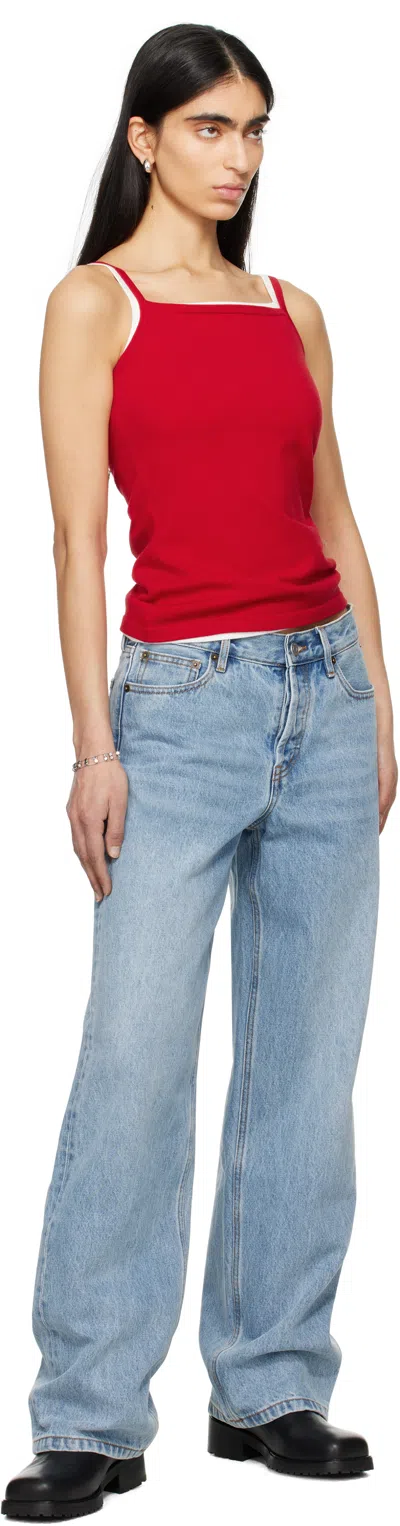 Still Here Red Square Tank Top In Brick