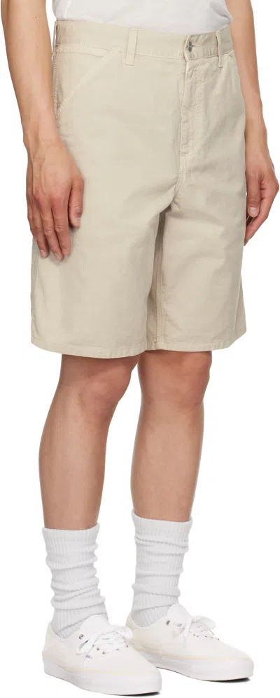 Carhartt Beige Single Knee Shorts In 2lpgd Fleur De Sel