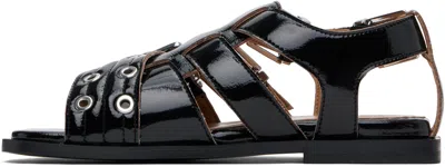 Ganni Women's Feminine Buckle Sandals In 099 Black