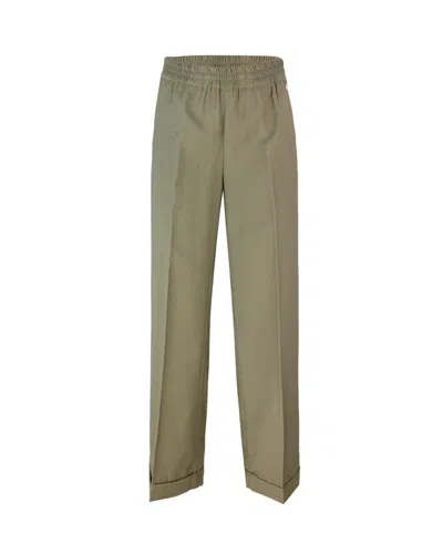 Liu •jo Pantalone Ampio In Tessuto Fluido Con Elastico In Vita In Green