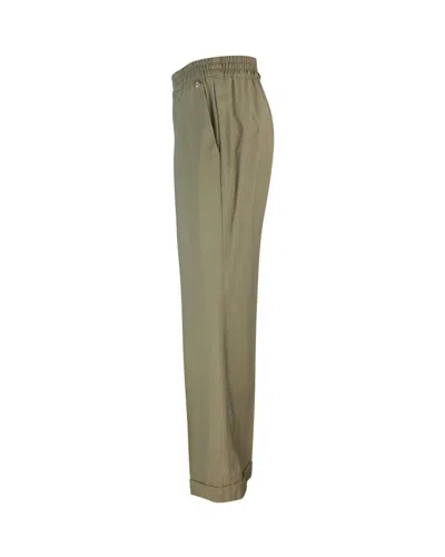 Liu •jo Pantalone Ampio In Tessuto Fluido Con Elastico In Vita In Green