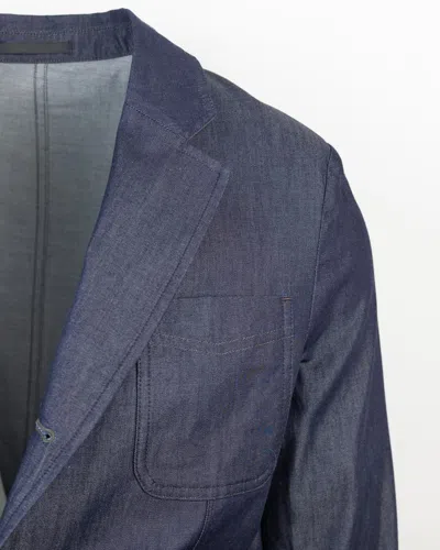 Ps By Paul Smith Blazer A Tre Bottoni In Twill Di Cotone Indaco In Blue