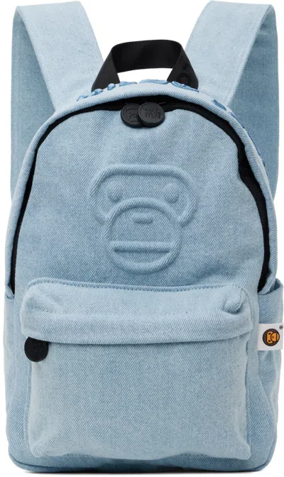 Bape Blue Baby Milo Denim Mini Backpack In Nyx