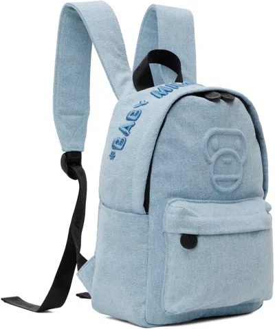 Bape Blue Baby Milo Denim Mini Backpack In Nyx