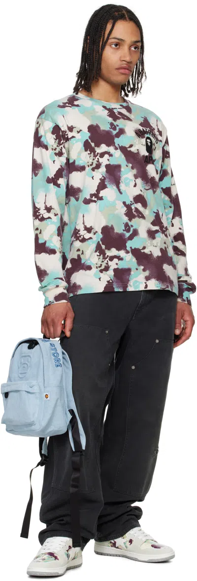 Bape Blue Baby Milo Denim Mini Backpack In Nyx