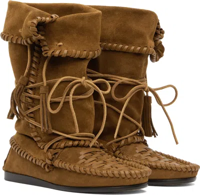 Isabel Marant Women Caramel Suede Winki Boots In Brown
