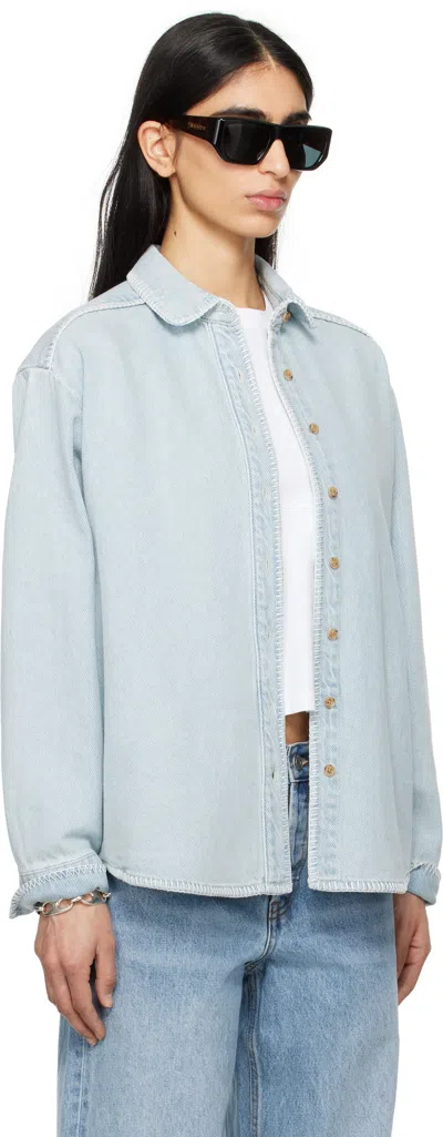 Still Here Blue Western Denim Shirt In Black