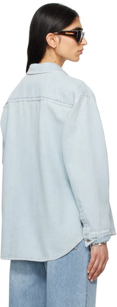 Still Here Blue Western Denim Shirt In Black