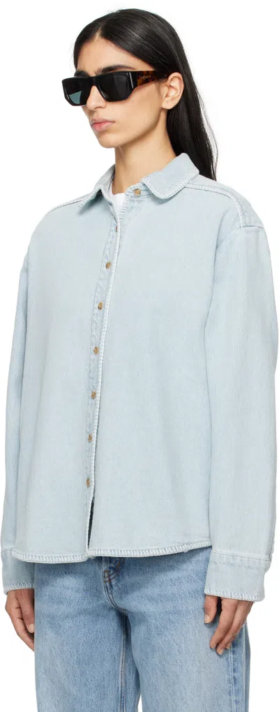 Still Here Blue Western Denim Shirt In Black