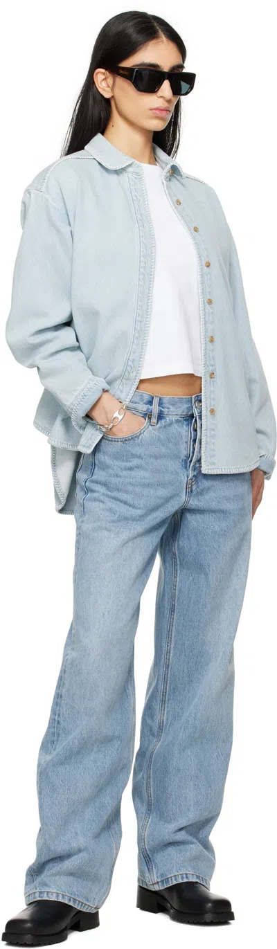 Still Here Blue Western Denim Shirt In Black