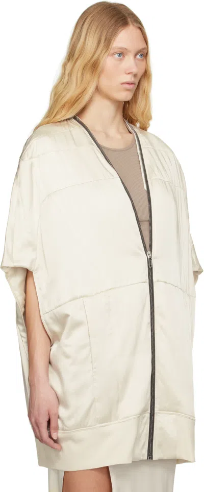 Rick Owens Off-white Hollywood Girdered Bubble Bomber Jacket In 41 Dinge