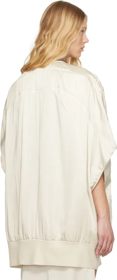 Rick Owens Off-white Hollywood Girdered Bubble Bomber Jacket In 41 Dinge