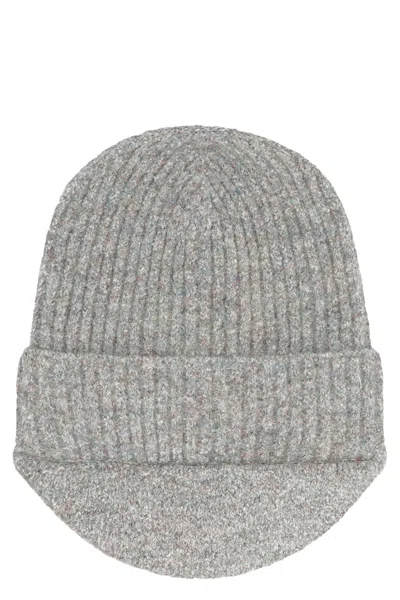 Ranra Ribbed Knit Hat In Grey