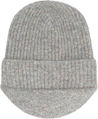 Ranra Ribbed Knit Hat In Grey