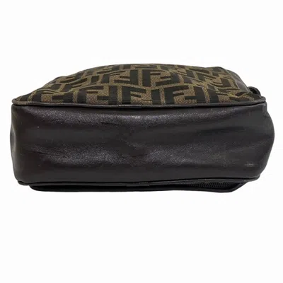 Pre-owned Fendi Brown Canvas Leather Handbag Shoulder Bag ()