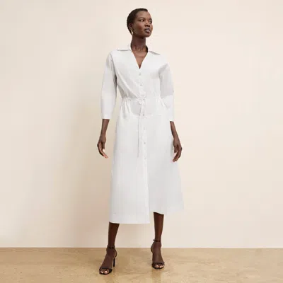 M.m.lafleur The Boden Dress - Cotton Poplin In Eggshell