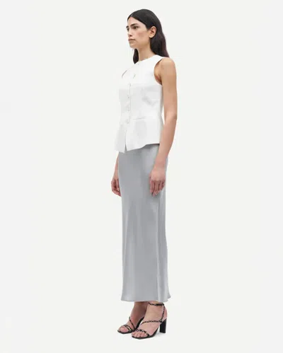 Samsoe & Samsoe Womens Saruma Button-down Woven Waistcoat Egret In White