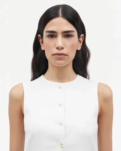 Samsoe & Samsoe Womens Saruma Button-down Woven Waistcoat Egret In White