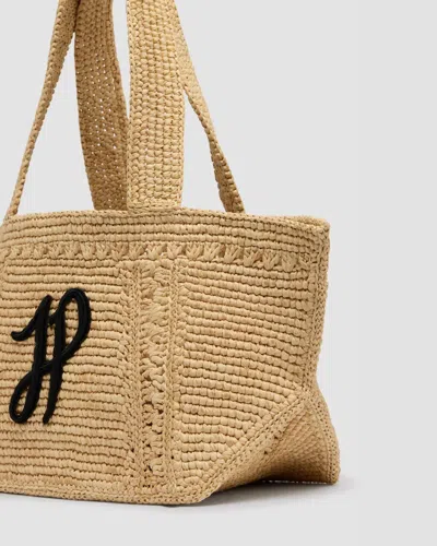 Patou Small Jp Monogram Trapeze-design Tote Bag In Brown