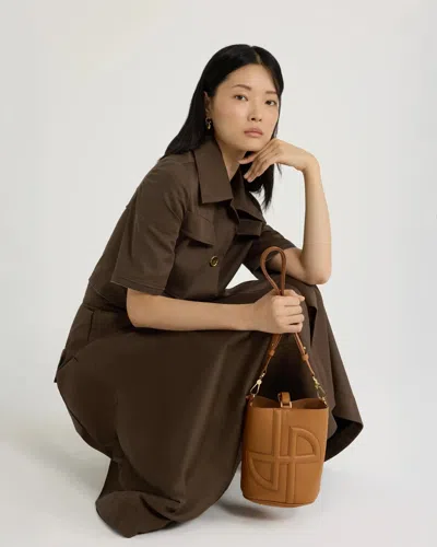 Patou Small Jp Bucket Bag In Brown