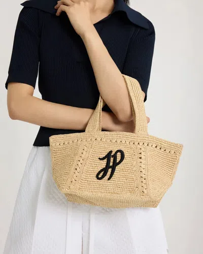 Patou Small Jp Monogram Trapeze-design Tote Bag In Brown