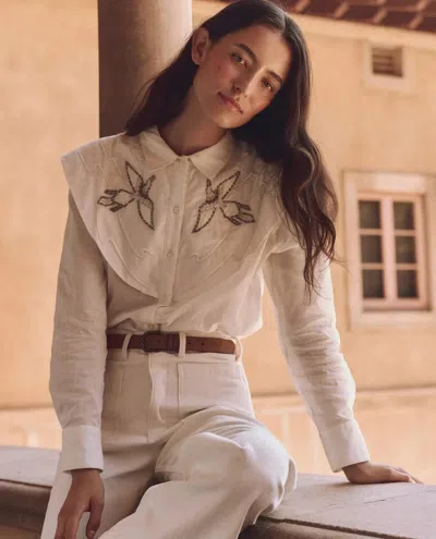 The Great The Beaded Partridge Top In White