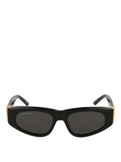 Balenciaga Eyewear Rectangular Frame Sunglasses In Black