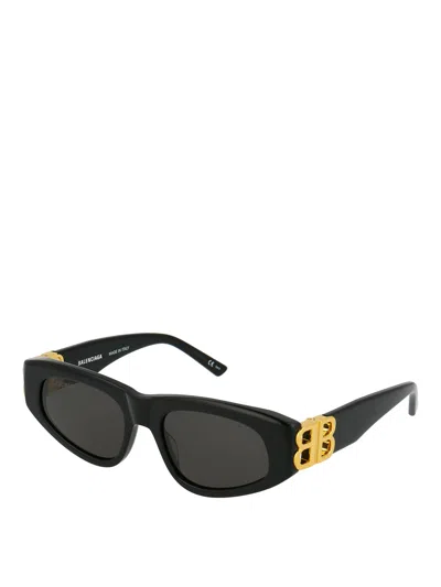 Balenciaga Eyewear Rectangular Frame Sunglasses In Black