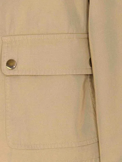 Burberry Beige Cropped Cotton Jacket In Beige