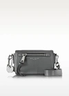Marc Jacobs Recruit Leather Crossbody Bag In Shadow Gray/silver