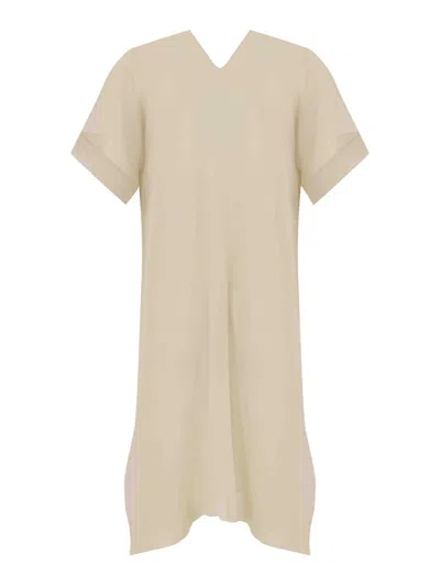 D Exterior Silk Georgette Duster Coat In Grey