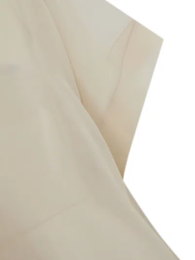 D Exterior Silk Georgette Duster Coat In Grey