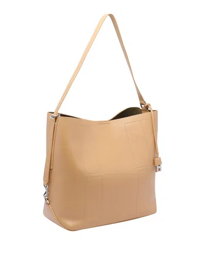 Hogan Strap Adjust Hobo Metal Rectangular Bag In Beige