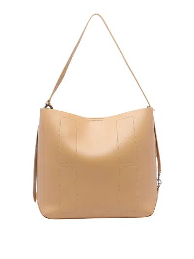 Hogan Strap Adjust Hobo Metal Rectangular Bag In Beige