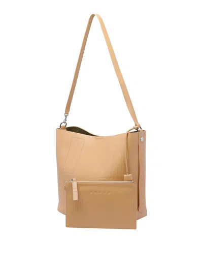 Hogan Strap Adjust Hobo Metal Rectangular Bag In Beige