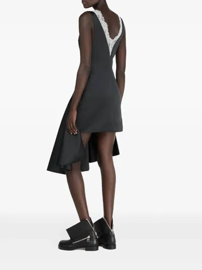 Jw Anderson Draped Dress With V-neckline In Black